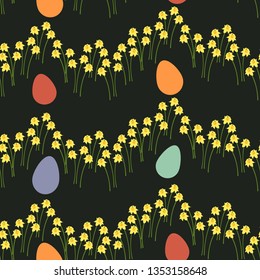 Eastern pattern with eggs and flowers