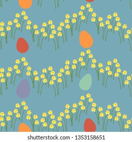 Eastern pattern with eggs and flowers