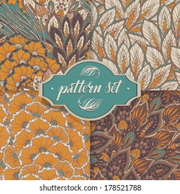 Eastern pattern. Set of 4 Patterns. Seamless pattern can be used for wallpaper, pattern fills, web page background,surface textures. Gorgeous seamless background