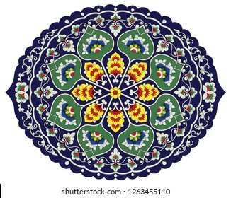 Eastern postcard, template. On the background of bright background where you can write text. Vector image in Islamic style.