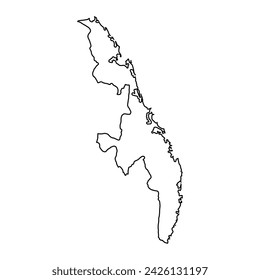Karte der östlichen Provinz, administrative Abteilung von Sri Lanka. Vektorgrafik.
