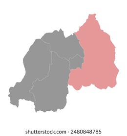 Karte der östlichen Provinz, administrative Abteilung von Ruanda. Vektorillustration.