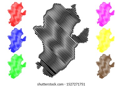 Eastern Province (Republic of Sierra Leone, Salone) map vector illustration, scribble sketch Eastern map
