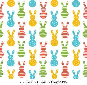 Eastern rabbits simple colorful pattern