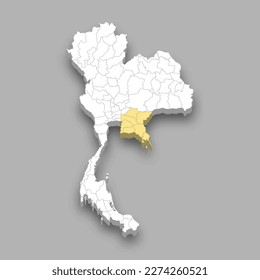 Östliche Region Lage in Thailand 3d isometrische Karte