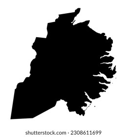 Stadtplan der östlichen Region, Verwaltungsbezirk Islands. Vektorgrafik.