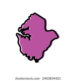 Eastern Region of Uganda vector map illustration.