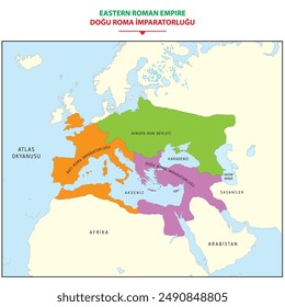 Eastern Roman Empire. European Hun state. Western Roman Empire.