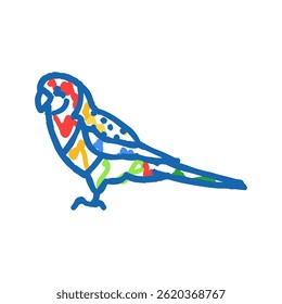 eastern rosella parrot bird doodle icon sketch vector. eastern rosella parrot bird sign. isolated symbol illustration