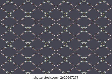 Patrón sin costuras oriental. Textura marroquí de varios rombos de color Horizontal, Formas geométricas. Elementos orientales tradicionales. Ornamentos orientales mediterráneos decorativos sobre fondo negro. Vector