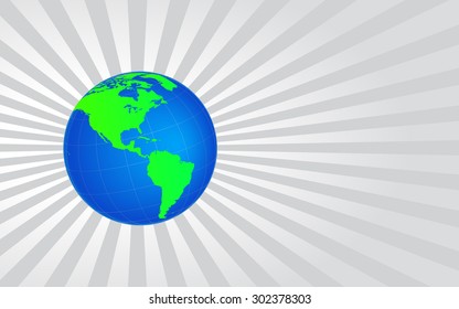 Eastern side of the globe - Vector Illustration