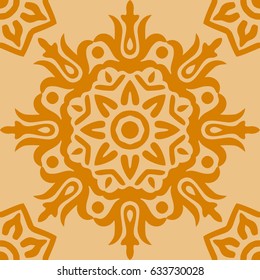Eastern style block print seamless background, vector