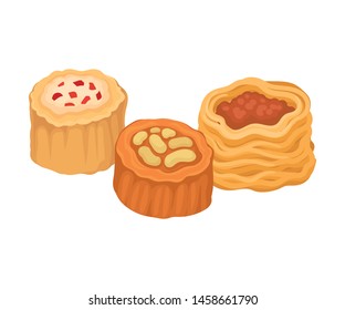 Eastern sweets in the shape of a nest. Vector illustration