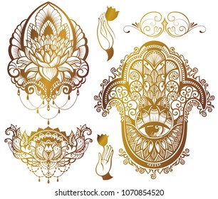 Eastern theme - lotus,  hamsa