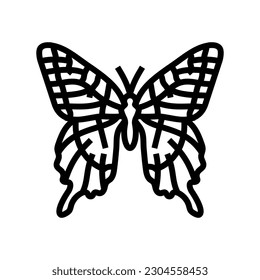 Osttiger-Tiger-Schwanz-Sommerlinie Symbol Vektorgrafik. Osttiger-Tigerschwanzschild isoliertes Kontursymbol