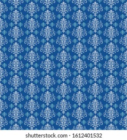 eastern tile red and blue flowers pattern  
