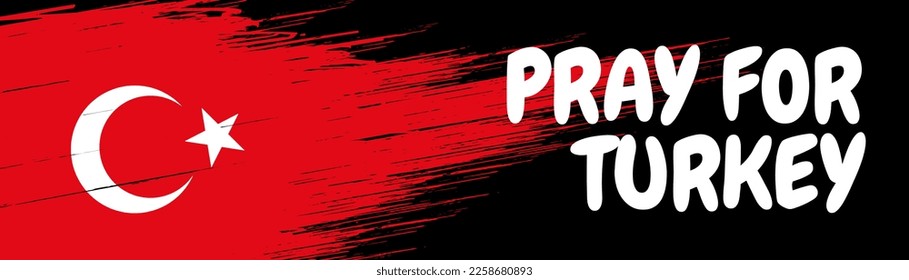Eastern turkey grunge brush flag. Pray for turkey’s Earthquake. pray for kahramanmaraş, Turkey.