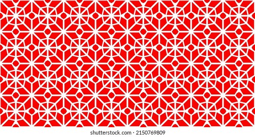 Eastern vector seamless pattern. Asian geometric background. Red and white islamic backdrop. Arabic template ornamental design. Rhombus repeated texture. decorative bright tile wallpaper