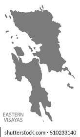 Eastern Visayas Philippines Map in grey