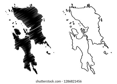 Eastern Visayas Region (Regions and provinces of the Philippines, Republic of the Philippines) map vector illustration, scribble sketch Region VIII map