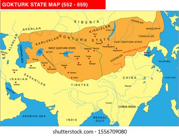 Eastern and Western Gokturk State - Map of ancient civilizations