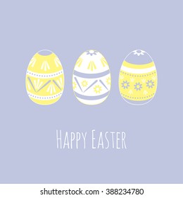 Easter's greeting card with color Easter eggs