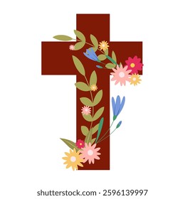 Easter-themed illustrations with eggs, flowers, and festive elements