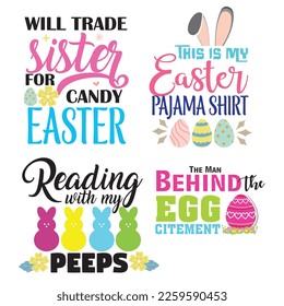 
Easter-themed T-shirt design bundle svg file
