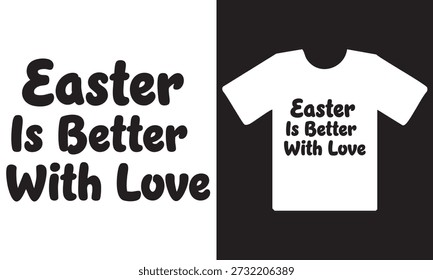 Diseño de camiseta con tema de Pascua con texto en una silueta de camisa blanca aislada sobre un fondo transparente