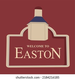 Easton Maryland with red background 