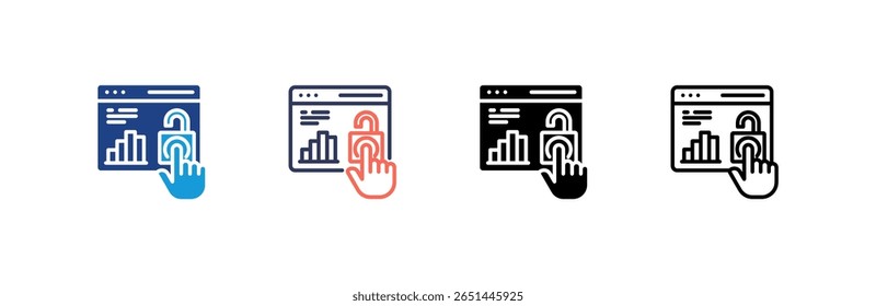Easy Access icon set multiple style collection