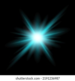 Easy to add lens flare effects for overlay designs or screen blending mode to make high-quality images. Abstract sun burst, digital flare, iridescent glare over black background.