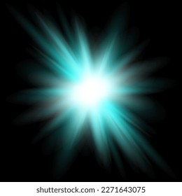 Easy to add lens flare effects for overlay designs or screen blending mode to make high-quality images. Abstract sun burst, digital flare, iridescent glare over black background.