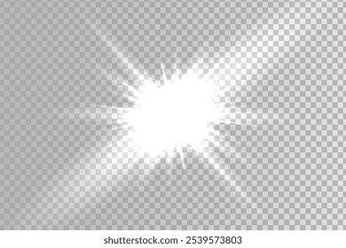 Easy to add lens flare effects for overlay designs or screen blending mode to make high-quality images. Abstract sun burst, digital flare, iridescent glare over black background.