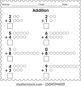 Easy addition worksheet for kids  (activity 5)