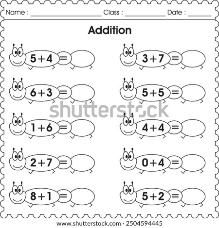 Easy addition worksheet for kids  (activity 8)
