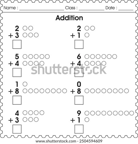 Easy addition worksheet for kids  (activity 5)