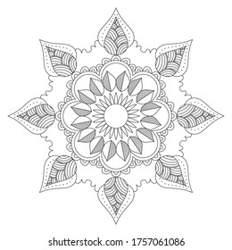 Easy Adult Coloring Book Page Basic Mini Small  Mandalas Pattern For Seniors and all ages.