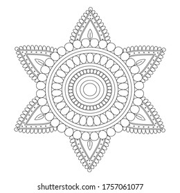 Easy Adult Coloring Page Basic Mini Small  Mandalas Pattern For Seniors and all ages.