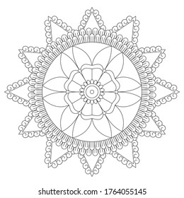 Easy Adult Coloring Page Coloring Book with easy flower mandalas pattern for beginners, kids or senior to practice their skill 