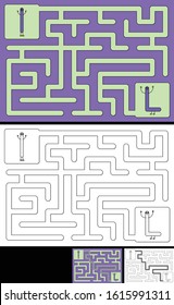 Easy alphabet maze for kids with a solution - worksheet for learning alphabet - recognizing letter L