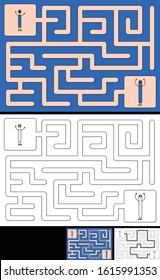 Easy alphabet maze for kids with a solution - worksheet for learning alphabet - recognizing letter I