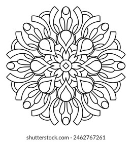 easy and attractive mandala design for coloring book, yoga logo design, easy mandala art for tattoo design
