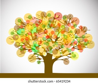 easy autumn tree for your design project