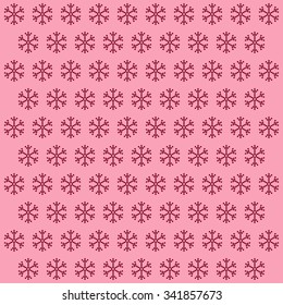 Easy background with snowflakes. Pink vector image.