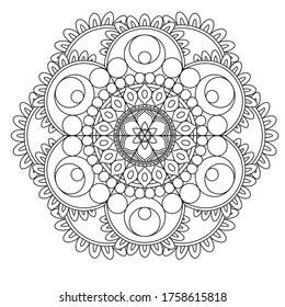 Sencillo Mandalas Básico Doodles de patrón de color para adultos para todos los principiantes