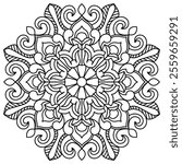 easy and beautiful mandala design for coloring book, mandala art for henna and tattoo design
