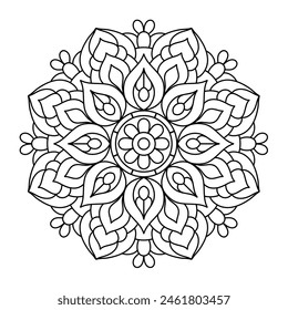 easy and beautiful mandala design for coloring book, yoga logo design, easy mandala art for tattoo design
