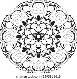 easy and beautiful mandala design for coloring book, mandala art for henna and tattoo design 
See less
