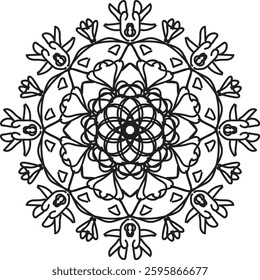 easy and beautiful mandala design for coloring book, mandala art for henna and tattoo design 
See less